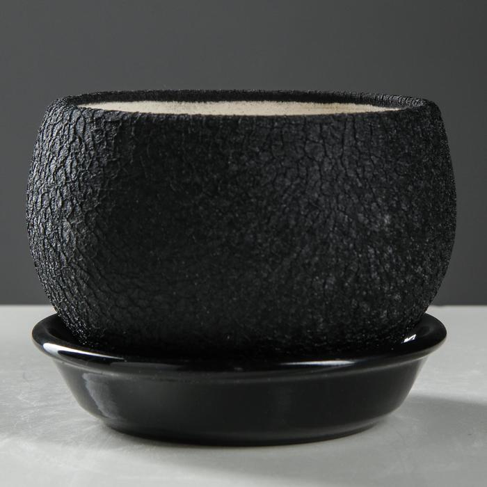 Горшок для цветов "Шар", шёлк, чёрный, керамика, 0.4 л
Горшок для цветов "Шар", шёлк, чёрный, керамика, 0.4 л