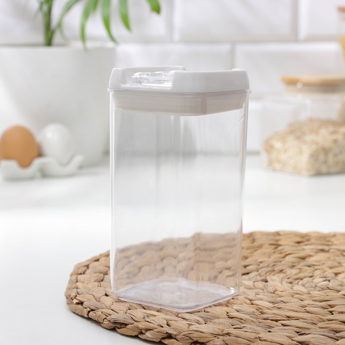 Банка для сыпучих продуктов «Виктори», 7×7×15 см, цвет белый 
Банка для сыпучих продуктов «Виктори», 7×7×15 см, цвет белый