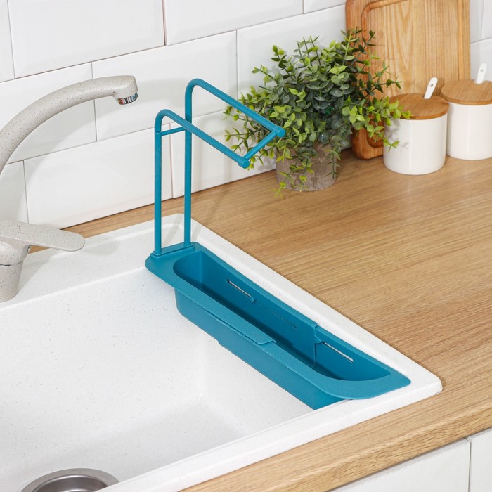 фото Держатель на раковину для кухонных мелочей доляна, 36(49,5)×9×26 см, цвет микс