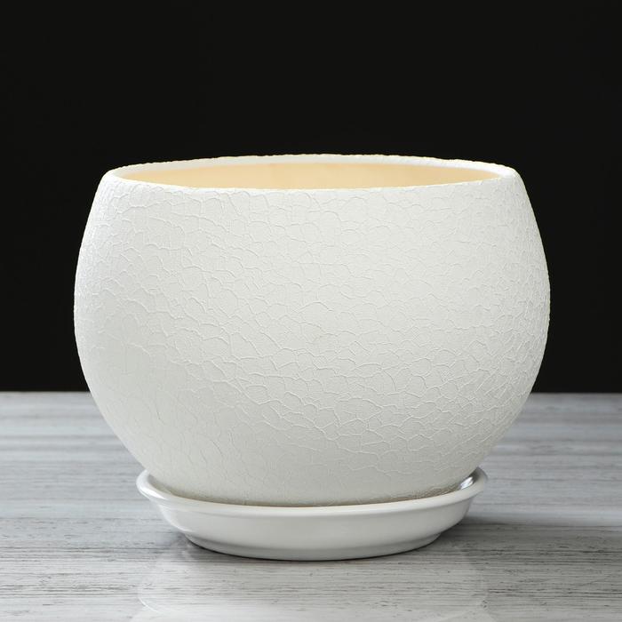 Горшок для цветов "Шар", шёлк, белый, 4.1 л
Горшок для цветов "Шар", шёлк, белый, 4.1 л