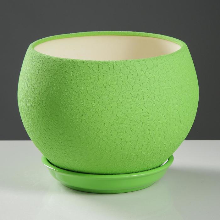 Горшок для цветов "Шар" шёлк, зелёный, керамика, 4.1 л
Горшок для цветов "Шар" шёлк, зелёный, керамика, 4.1 л