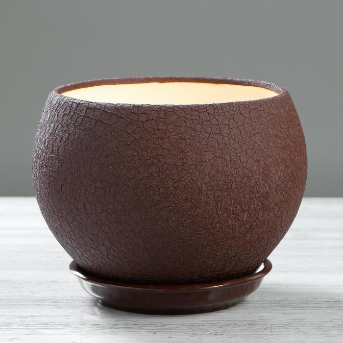 Горшок для цветов "Шар", шёлк, шоколадный цвет, керамика, 4.1 л
Горшок для цветов "Шар", шёлк, шоколадный цвет, керамика, 4.1 л