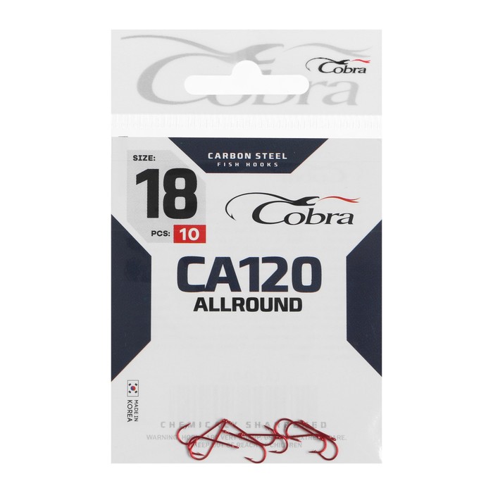 фото Крючки cobra allround, серия ca120, № 18, 10 шт.