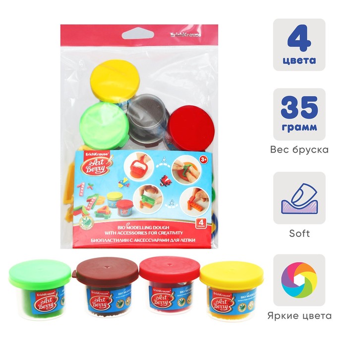 Тесто для лепки с аксессуарами 4 баночки по 35г, ErichKrause ArtBerry Magic Numbers европодвес
Тесто для лепки с аксессуарами 4 баночки по 35г, ErichKrause ArtBerry Magic Numbers европодвес