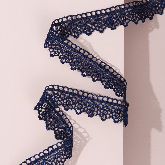 Кружево гипюровое, 25 мм × 9 м, цвет синий
Кружево гипюровое, 25 мм × 9 м, цвет синий