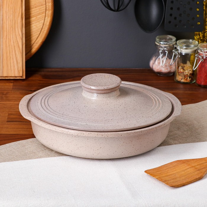 Сковорода с ручками "Гранит", кремовая, 28 см, 1.8л.
Сковорода с ручками "Гранит", кремовая, 28 см, 1.8л.