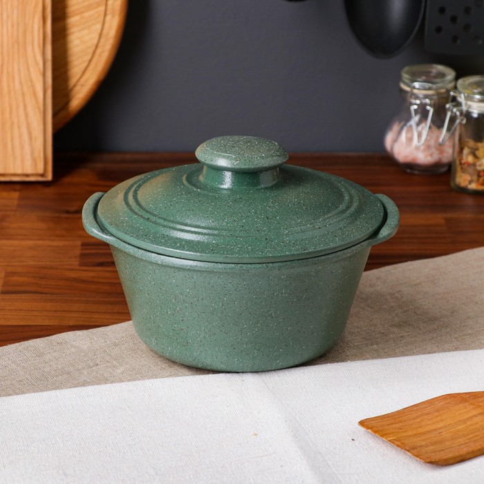 Кастрюля с ручками "Гранит", тёмно-зелёная, 1.2 л
Кастрюля с ручками "Гранит", тёмно-зелёная, 1.2 л