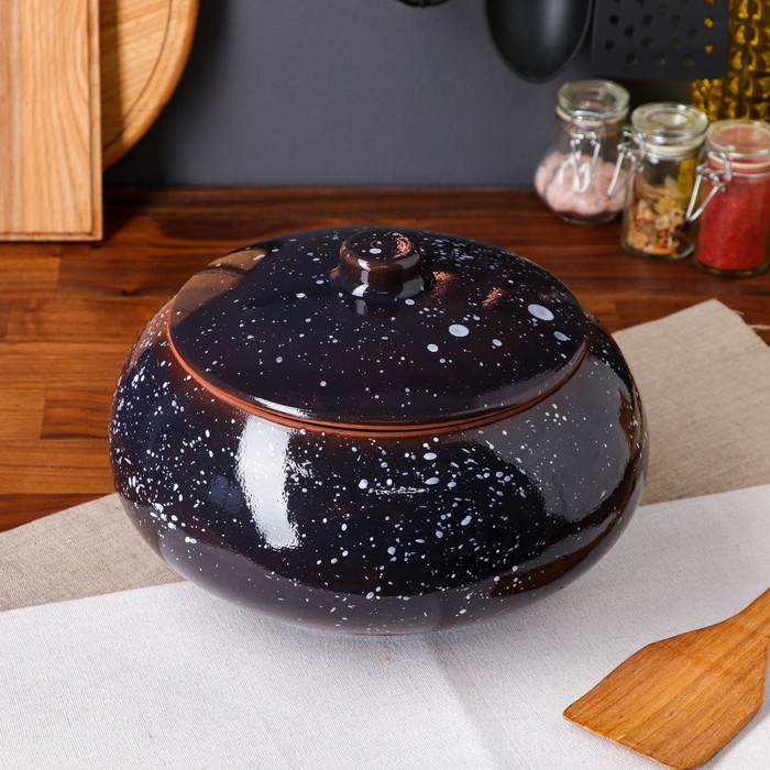 Горшок духовой "Чугунок", чёрный, красная глина, 4 л
Горшок духовой "Чугунок", чёрный, красная глина, 4 л