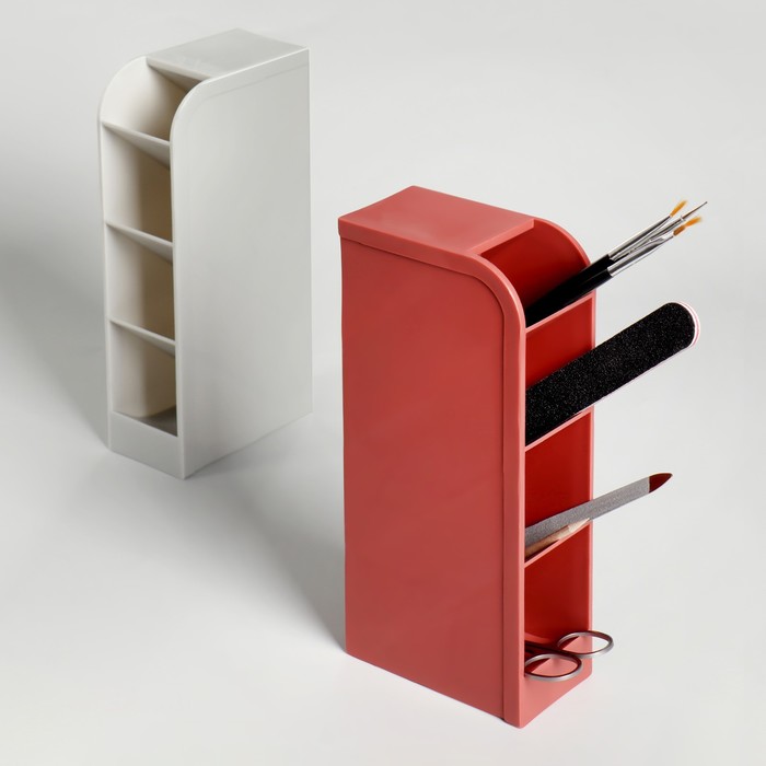 Подставка для хранения маникюрных/косметических принадлежностей, 4 ячейки, 20,2 × 9 × 4,4 см, цвет МИКС
Подставка для хранения маникюрных/косметических принадлежностей, 4 ячейки, 20,2 × 9 × 4,4 см, цвет МИКС