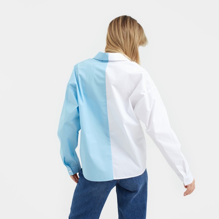 фото Рубашка женская mist р.40-42, белый/голубой