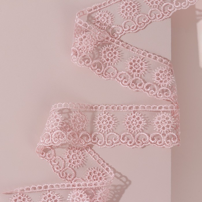 Кружево на сетке, 40 мм × 9 м, цвет лососёвый
Кружево на сетке, 40 мм × 9 м, цвет лососёвый