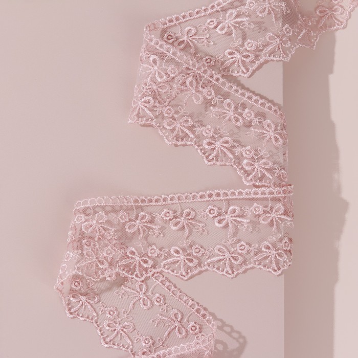 Кружево на сетке, 50 мм × 9 м, цвет лососёвый
Кружево на сетке, 50 мм × 9 м, цвет лососёвый