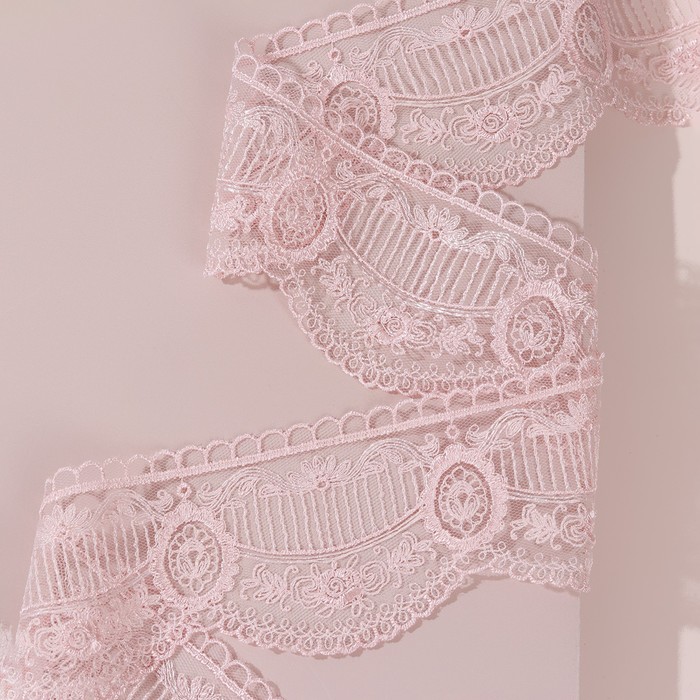 Кружево на сетке, 70 мм × 9 м, цвет лососёвый
Кружево на сетке, 70 мм × 9 м, цвет лососёвый
