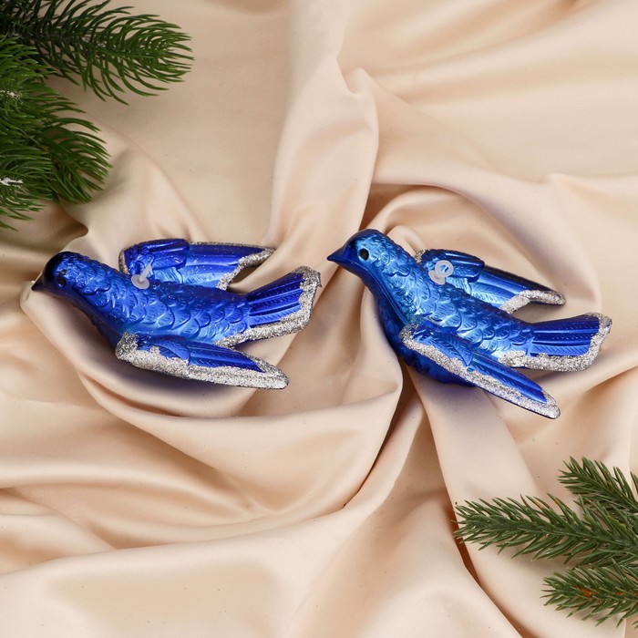 Украшение ёлочное "Птица счастья" (набор 2 шт) 8х11 см, серебристо-синий
Украшение ёлочное "Птица счастья" (набор 2 шт) 8х11 см, серебристо-синий