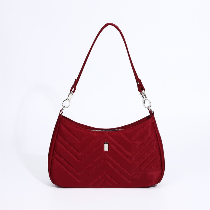 Сумка-багет, отдел на молнии, наружный карман, цвет бордовый 
Сумка-багет, отдел на молнии, наружный карман, цвет бордовый