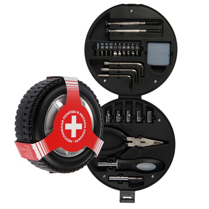 Набор инструментов ТУНДРА, подарочный пластиковый кейс "Колесо", 24 предмета
Набор инструментов ТУНДРА, подарочный пластиковый кейс "Колесо", 24 предмета