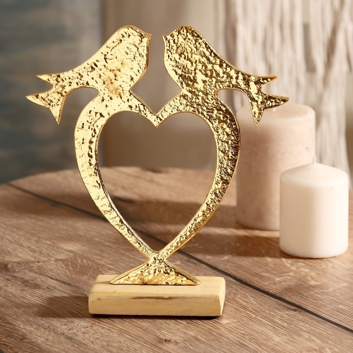 Сувенир "Влюблённые птички" на подставке 20х5х23 см