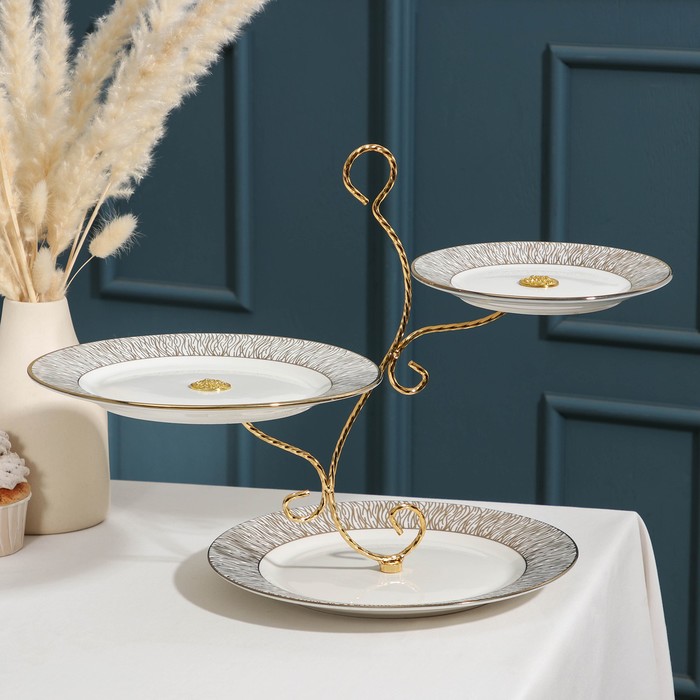 Блюдо для пирожных 3-х ярусное «Орнамент», 19/23/27 см
Блюдо для пирожных 3-х ярусное «Орнамент», 19/23/27 см
