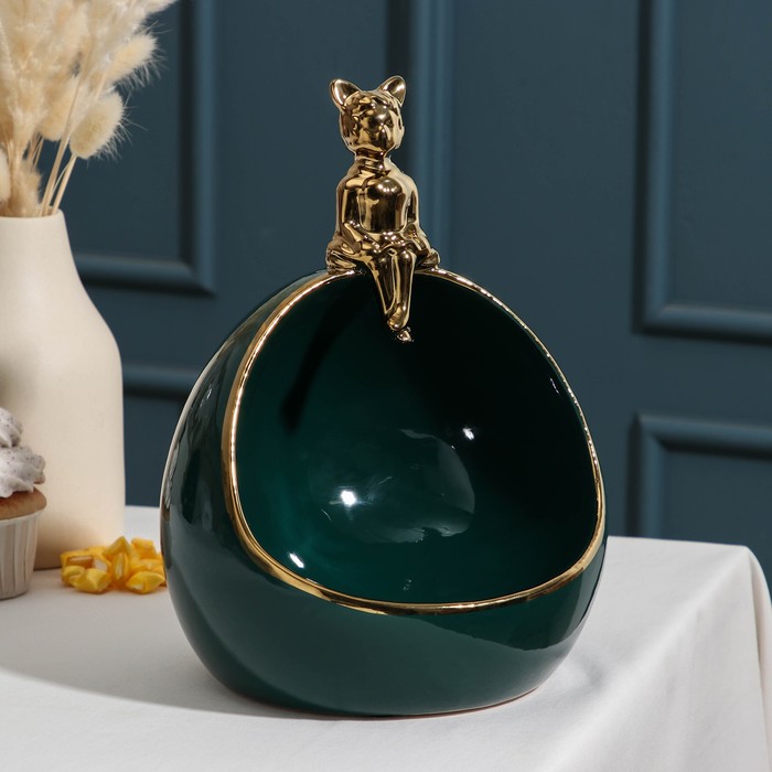 Конфетница «Кошечка», 20×19×26 см, цвет изумруд
Конфетница «Кошечка», 20×19×26 см, цвет изумруд