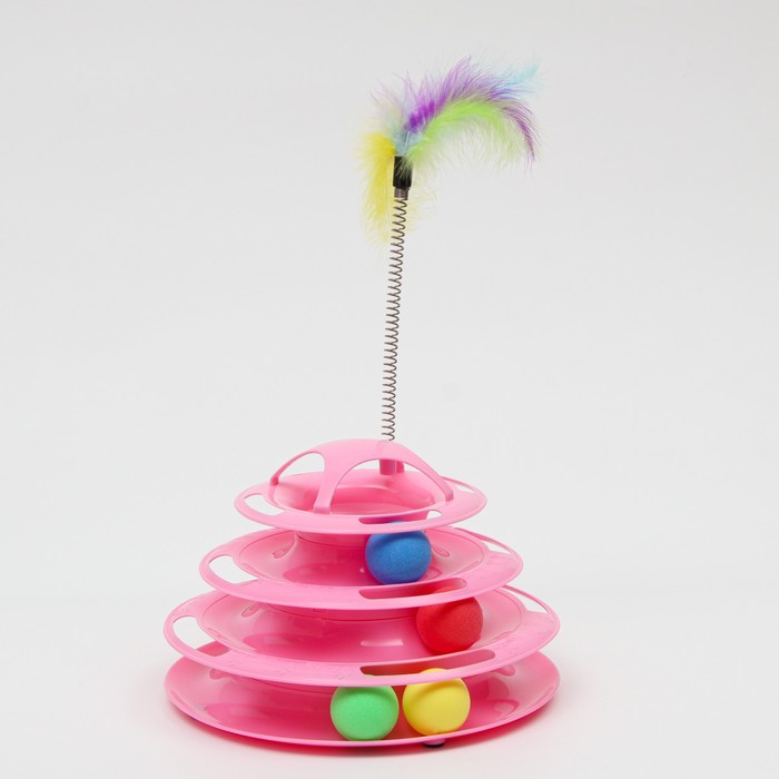 Игровой комплекс для кошек с 4 с шариками и дразнилкой-перьями на пружине, розовый
Игровой комплекс для кошек с 4 с шариками и дразнилкой-перьями на пружине, розовый
