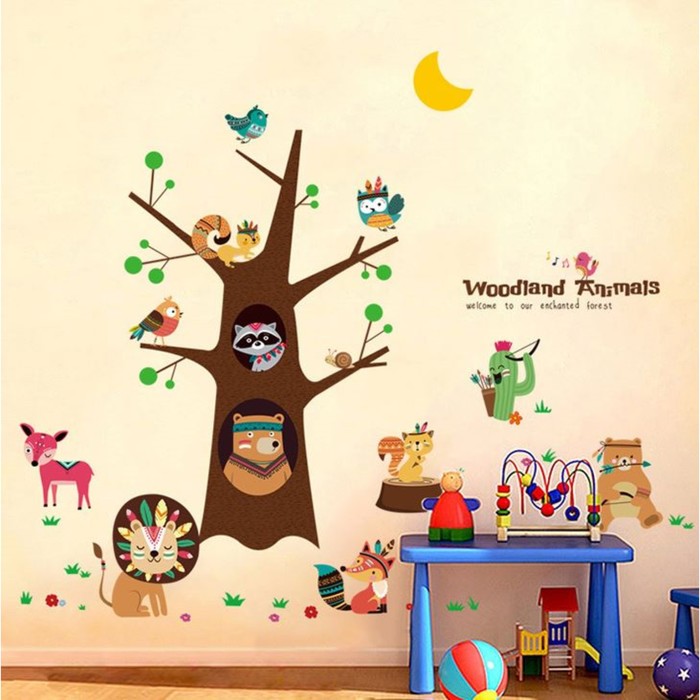 Наклейка пластик интерьерная цветная "Звери-индейцы и дерево" 60х90 см
Наклейка пластик интерьерная цветная "Звери-индейцы и дерево" 60х90 см