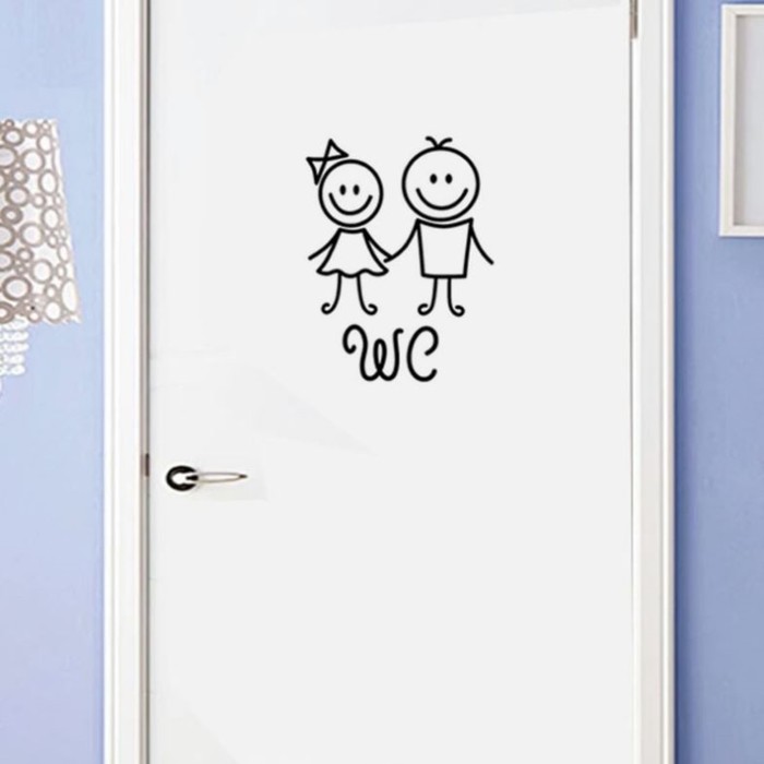 Наклейка пластик интерьерная чёрная "Мальчик, девочка - WC" 17х13 см
Наклейка пластик интерьерная чёрная "Мальчик, девочка - WC" 17х13 см