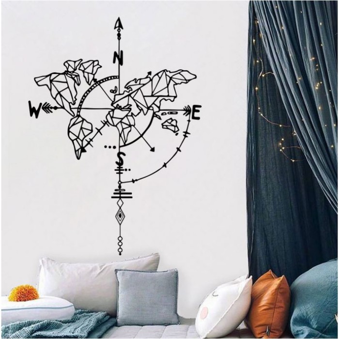 Наклейка пластик интерьерная чёрная "Карта, компас" 41х40 см
Наклейка пластик интерьерная чёрная "Карта, компас" 41х40 см