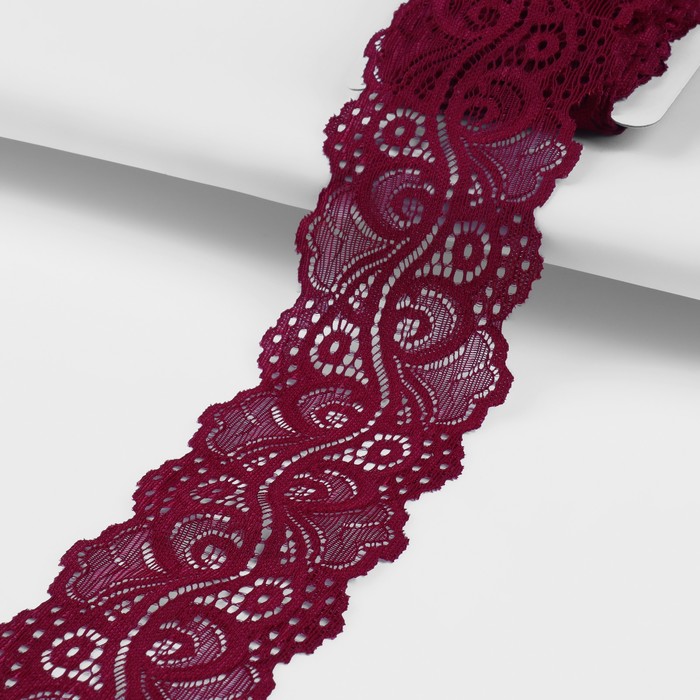 Кружево эластичное, 65 мм × 9 ± 0,5 м, цвет бордовый
Кружево эластичное, 65 мм × 9 ± 0,5 м, цвет бордовый