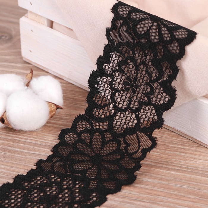 Кружево эластичное, 70 мм × 9 ± 0,5 м, цвет чёрный
Кружево эластичное, 70 мм × 9 ± 0,5 м, цвет чёрный