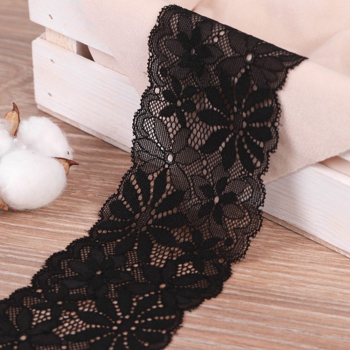 Кружево эластичное, 70 мм × 9 ± 0,5 м, цвет чёрный
Кружево эластичное, 70 мм × 9 ± 0,5 м, цвет чёрный