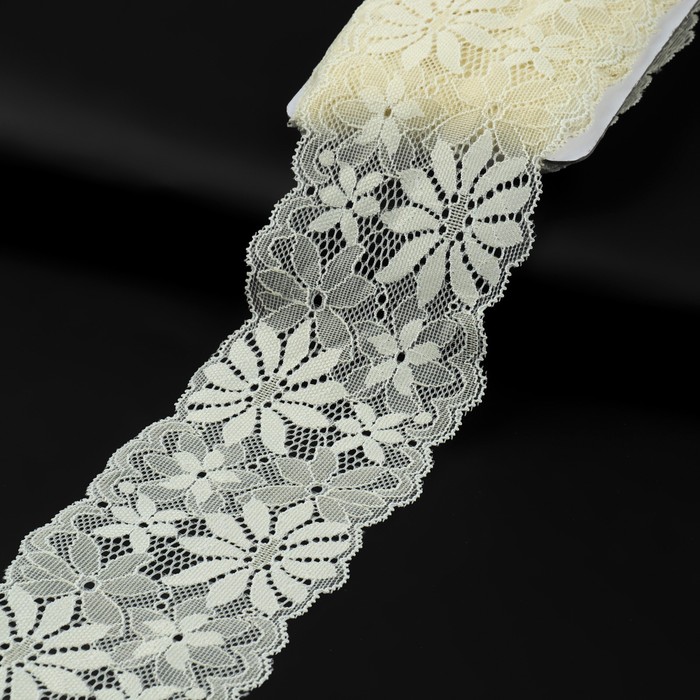 Кружево эластичное, 70 мм × 9 ± 0,5 м, цвет молочный
Кружево эластичное, 70 мм × 9 ± 0,5 м, цвет молочный