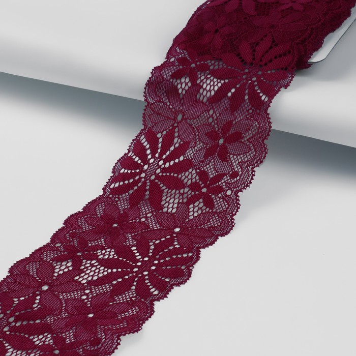 Кружево эластичное, 70 мм × 9 ± 0,5 м, цвет бордовый 
Кружево эластичное, 70 мм × 9 ± 0,5 м, цвет бордовый