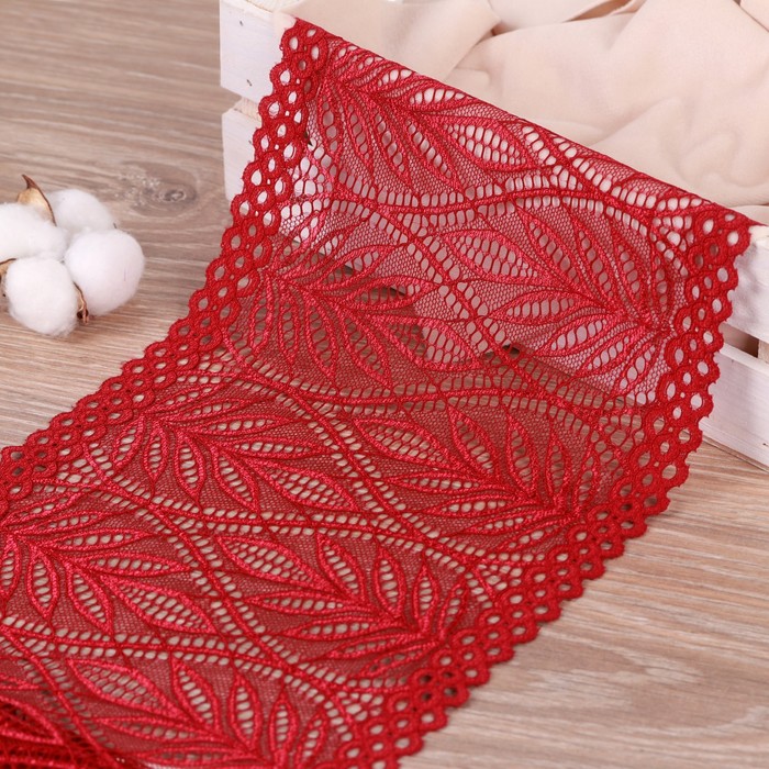 Кружево эластичное, 180 мм × 2,7 ± 0,5 м, цвет бордовый
Кружево эластичное, 180 мм × 2,7 ± 0,5 м, цвет бордовый