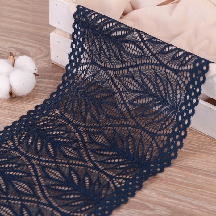 Кружево эластичное, 170 мм × 2,7 ± 0,5 м, цвет тёмно-синий
Кружево эластичное, 170 мм × 2,7 ± 0,5 м, цвет тёмно-синий