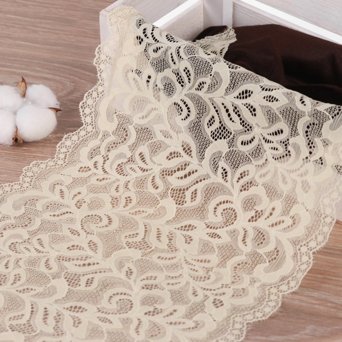 Кружево эластичное, 230 мм × 2,7 ± 0,5 м, цвет молочный
Кружево эластичное, 230 мм × 2,7 ± 0,5 м, цвет молочный