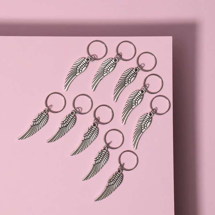 фото Пирсинг для волос «крылья», 4,1 × 1 см, 10 шт, цвет серебристый queen fair