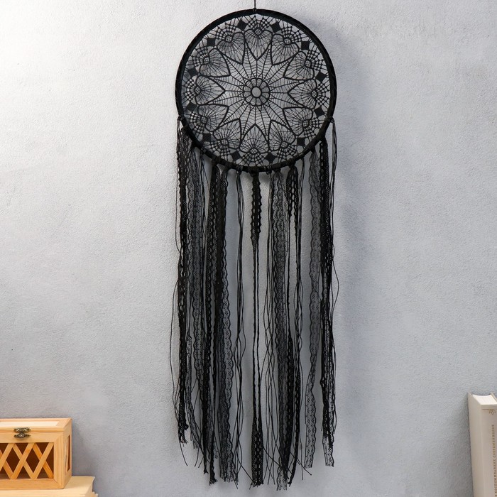 Ловец снов в технике макроме "Ажурный круг" чёрный 86х26 см
Ловец снов в технике макроме "Ажурный круг" чёрный 86х26 см