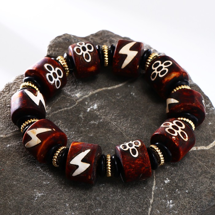 Браслет "Бусина Дзи" символы, цвет бело-коричневый, d=7см
Браслет "Бусина Дзи" символы, цвет бело-коричневый, d=7см