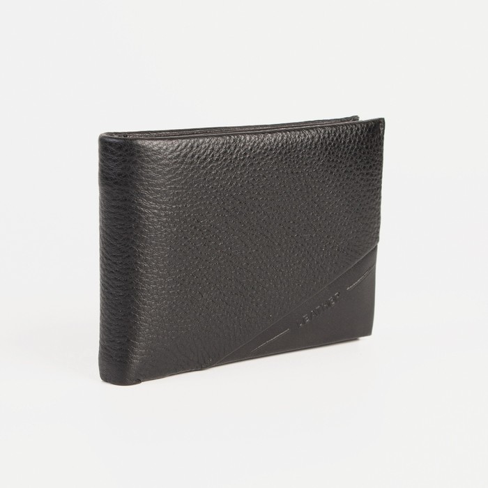 фото Портмоне муж (1077), 10,5*2,5*8 см, 3 отд+зажим, д/карт, д/монет, на магните, черный