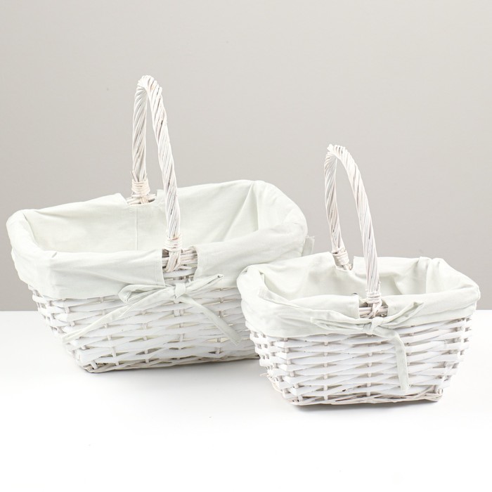 Набор корзин плетёных, 2 шт, 28x20х13xH26см, белый
Набор корзин плетёных, 2 шт, 28x20х13xH26см, белый