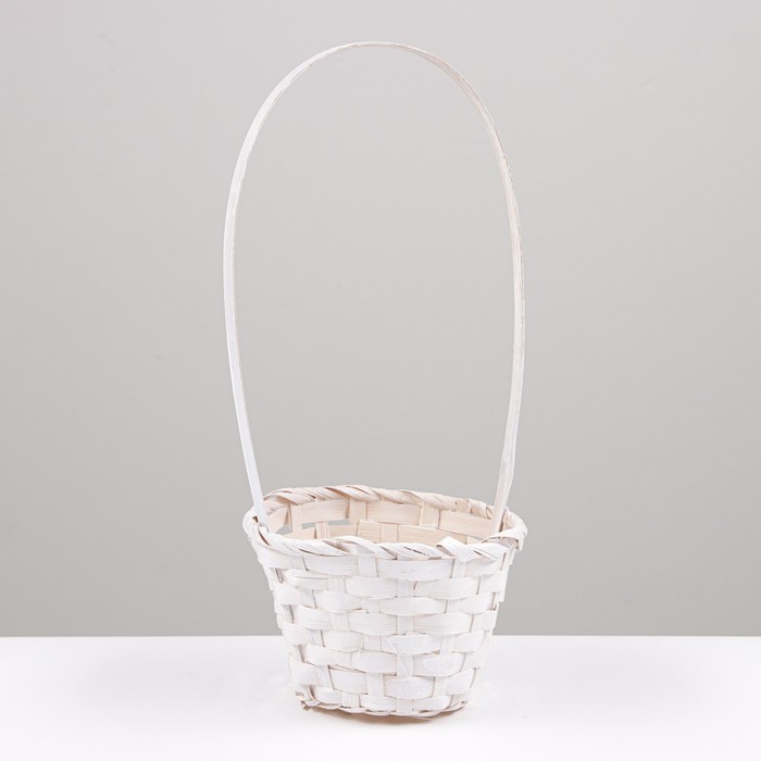 фото Корзина плетёная, 13х9х30 см, белый