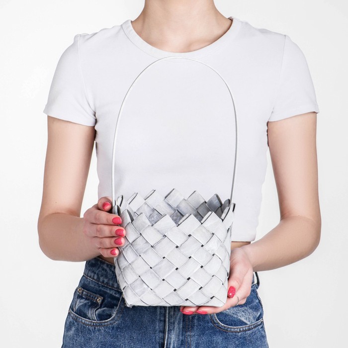 фото Корзина плетёная, 16x34 см, серый