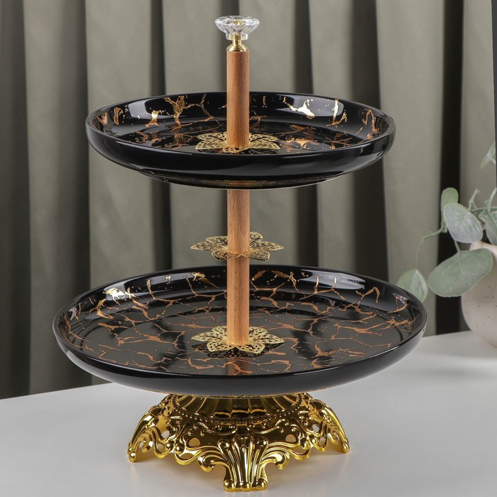 Блюдо 2-х ярусное «Марбл», d=20,8/25,5 см, цвет чёрный
Блюдо 2-х ярусное «Марбл», d=20,8/25,5 см, цвет чёрный