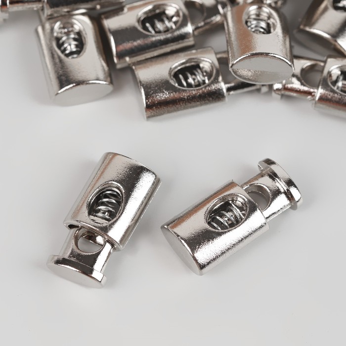 Фиксатор для шнура, d = 4,5 мм, 2 × 1 см, цвет никель
Фиксатор для шнура, d = 4,5 мм, 2 × 1 см, цвет никель