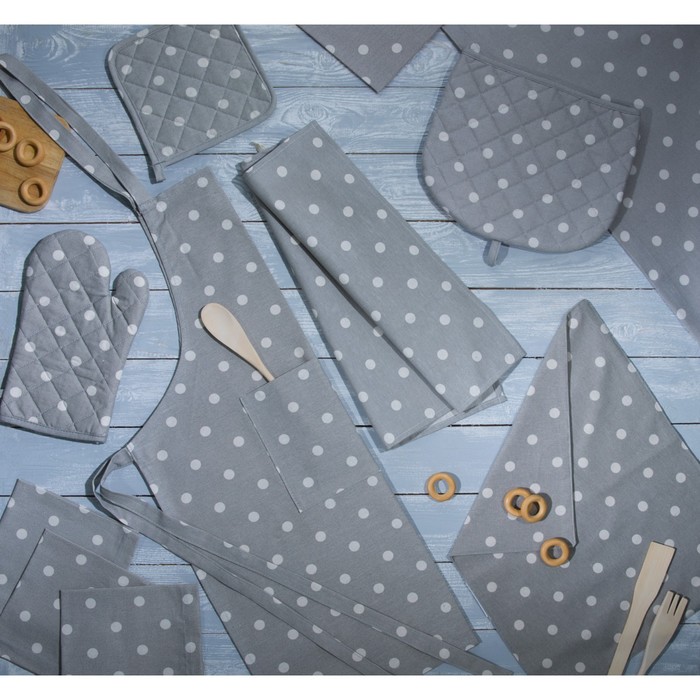 Набор кухонный Grey polka dot: скатерть 140х150 см, салфетка сервировочная 40х40 см. - 4 шт, цвет се
Набор кухонный Grey polka dot: скатерть 140х150 см, салфетка сервировочная 40х40 см. - 4 шт, цвет се