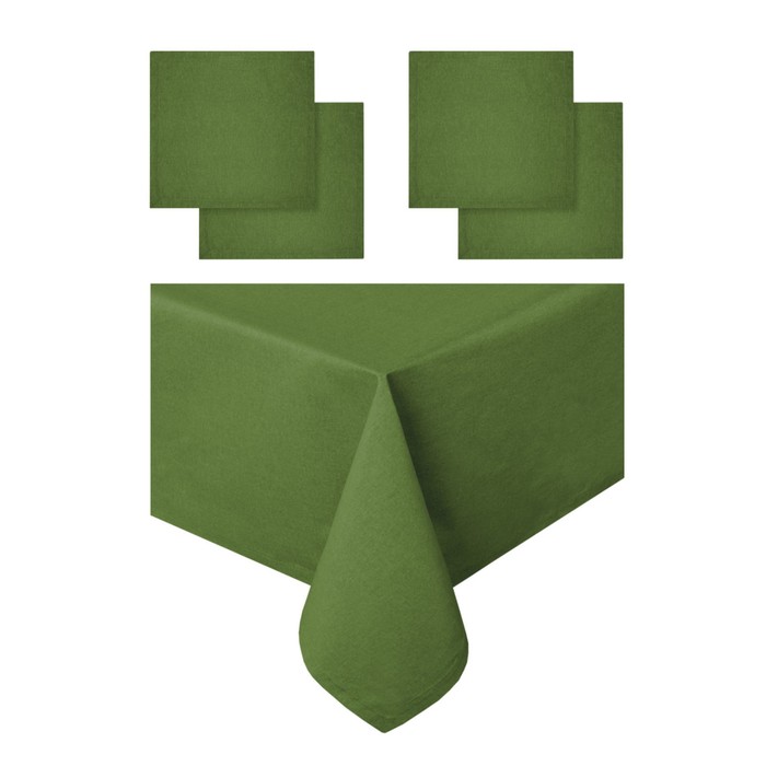 Набор кухонный Leaf green: скатерть 140х180 см, салфетка сервировочная 40х40 см. - 4 шт, цвет зелены 
Набор кухонный Leaf green: скатерть 140х180 см, салфетка сервировочная 40х40 см. - 4 шт, цвет зелены