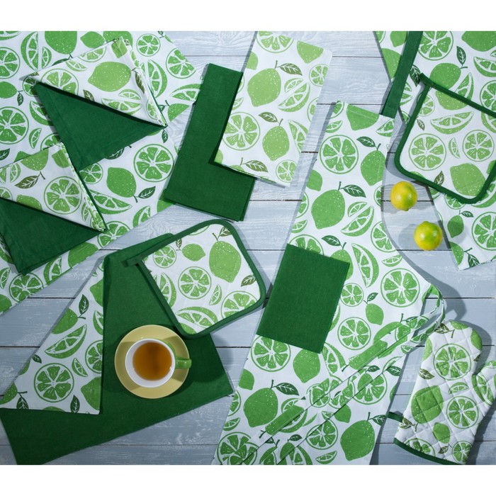 Набор кухонный Mojito: скатерть 140х180 см, салфетка сервировочная 40х40 см. - 4 шт, цвет зеленый
Набор кухонный Mojito: скатерть 140х180 см, салфетка сервировочная 40х40 см. - 4 шт, цвет зеленый