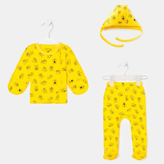 Комплект для новорождённых, цвет жёлтый, рост 56 см
Комплект для новорождённых, цвет жёлтый, рост 56 см