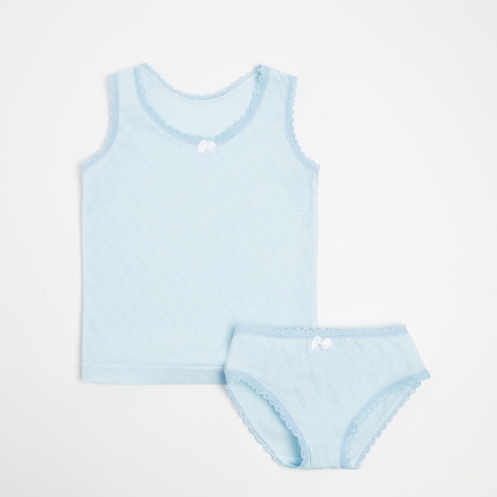 Комплект (майка, трусы) для девочки, цвет голубой, рост 92 см 
Комплект (майка, трусы) для девочки, цвет голубой, рост 92 см