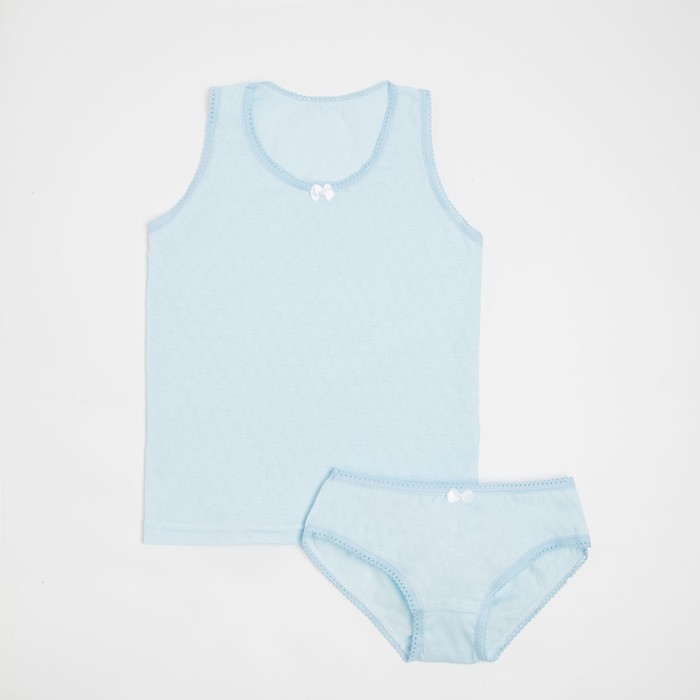 Комплект (майка, трусы) для девочки, цвет голубой, рост 128 см
Комплект (майка, трусы) для девочки, цвет голубой, рост 128 см